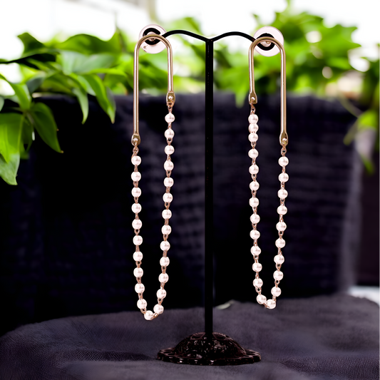 Beautiful Long Pearls Hanging Earrings FOR WOMEN