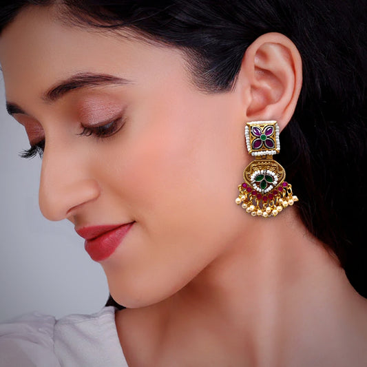 Beautiful Gold Toned Danglers with Eye Catching