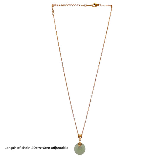 Natural Jade Donut Chain Pendant