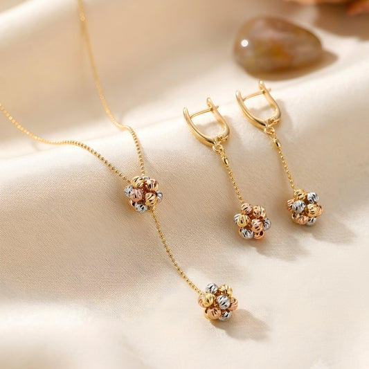 Unique Pendant Set with Golden Look Ball