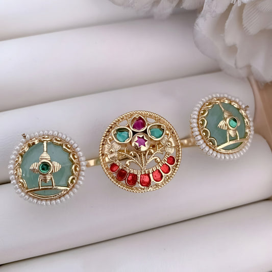 Antique Gold-Plated Traditional Statement Ring