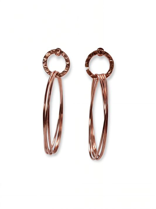 Gold Plated Thin Wire Hoops Earrings