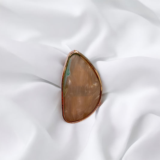 Faux Shell Resin Nail Palette Ring