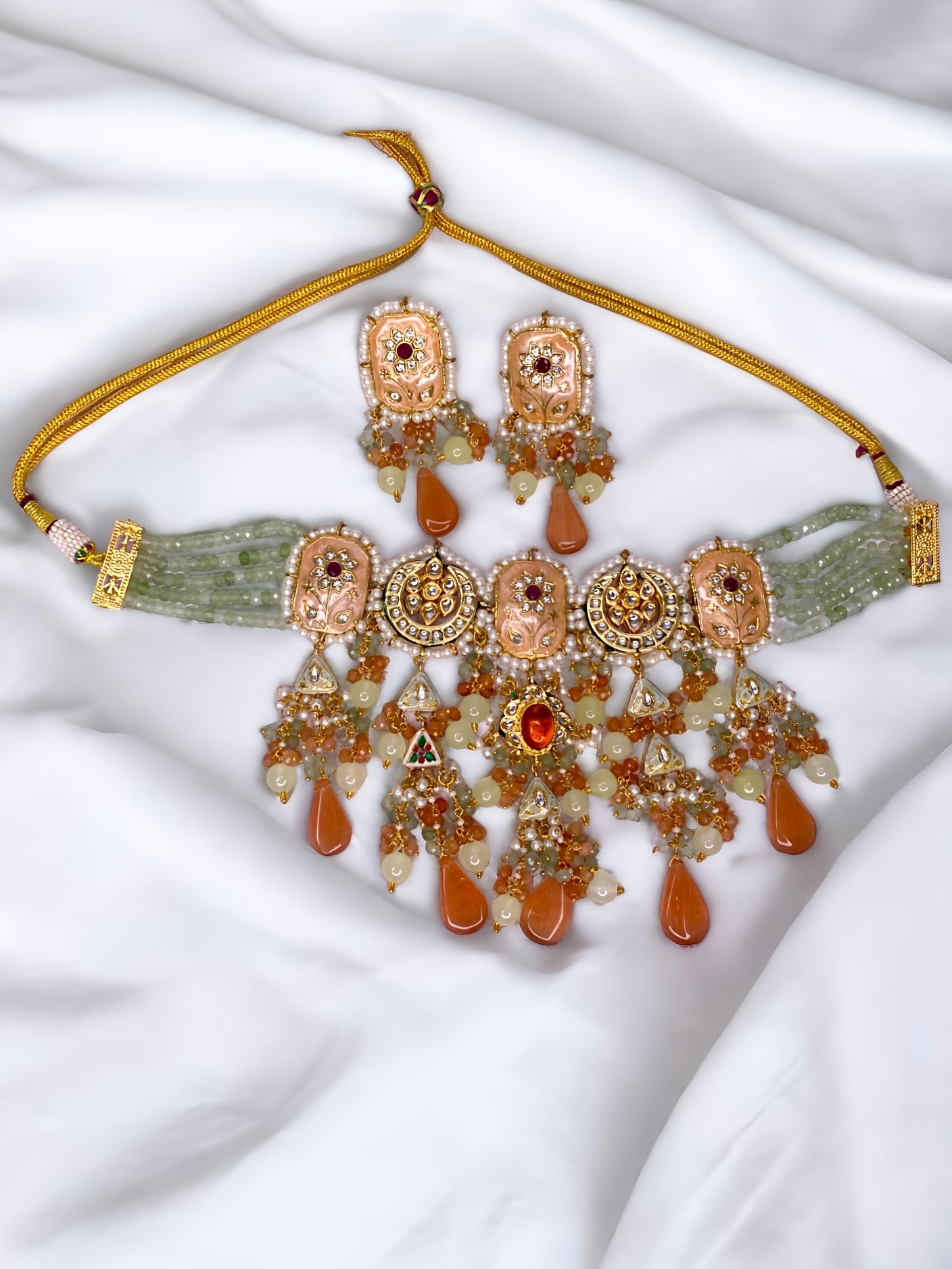 Meenakari Kundan Heavy Bridal Choker Necklace Set