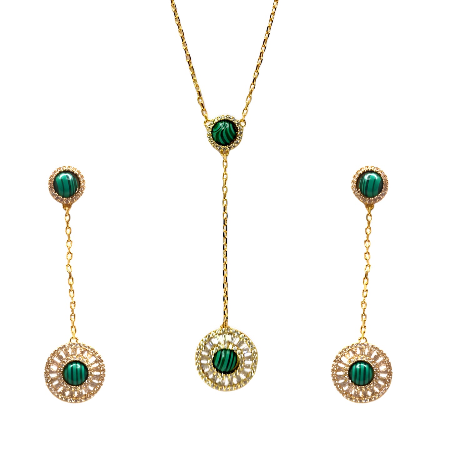 Korean Vintage Style Green Pendant Set