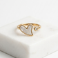 HEART clover mother of pearl RING Gold plated
