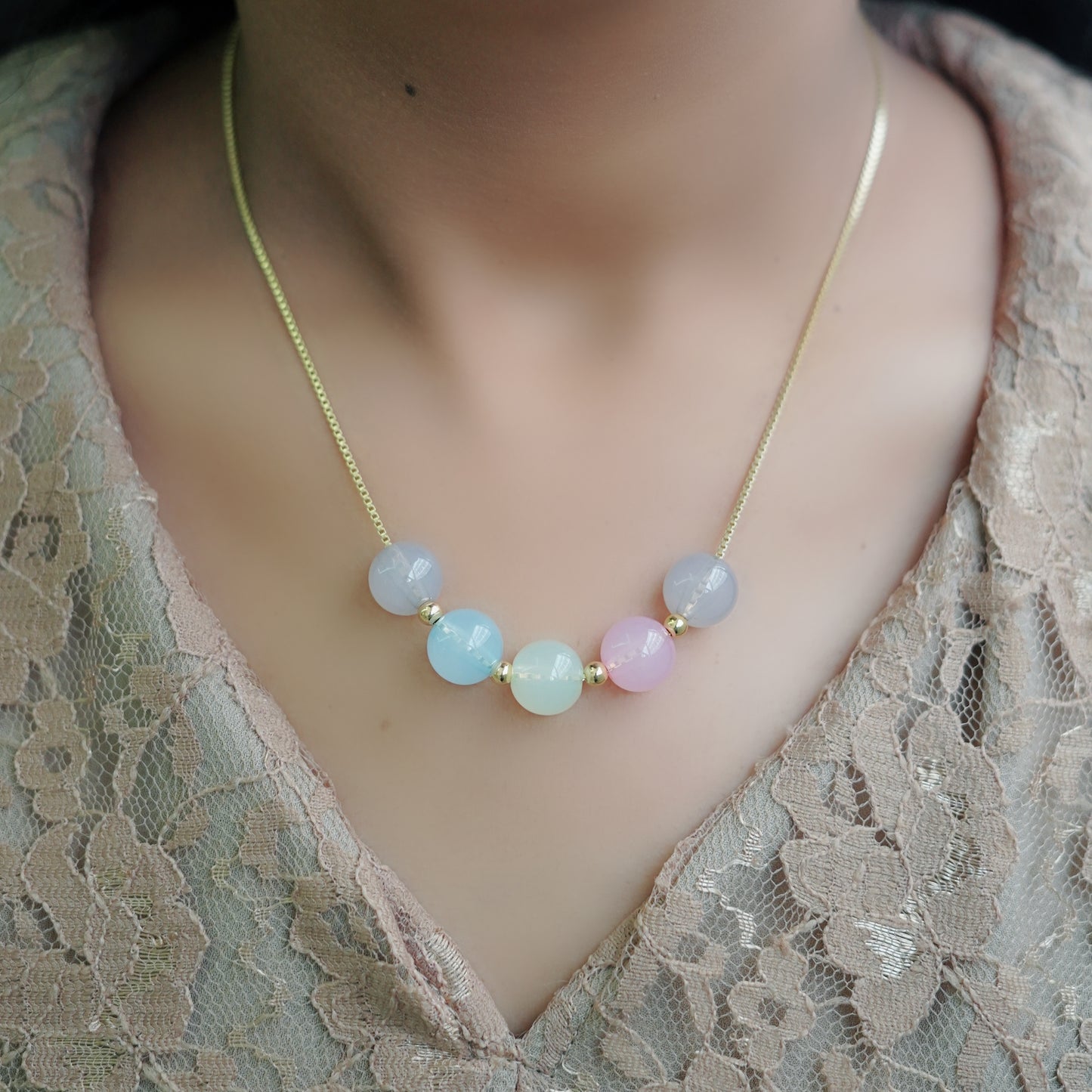 Colorful Pastel Beads Necklace