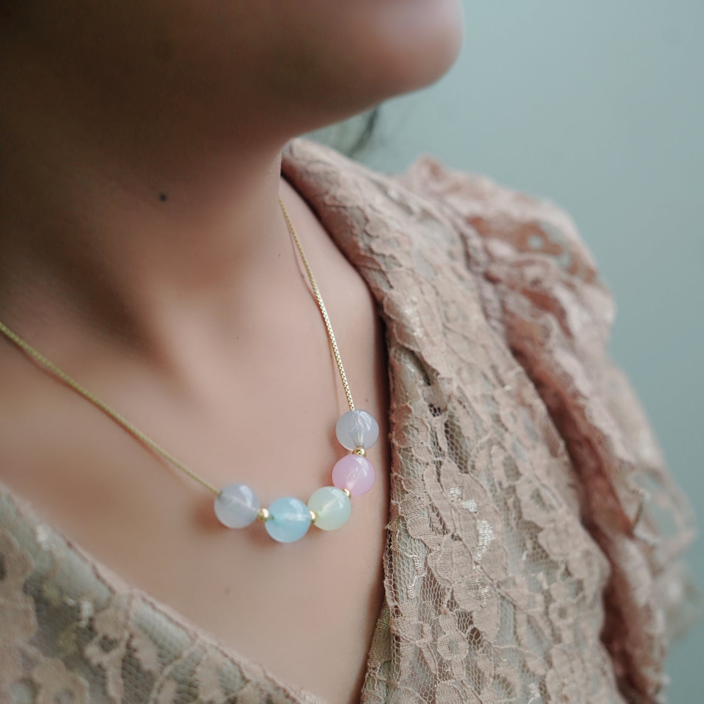 Colorful Pastel Beads Necklace