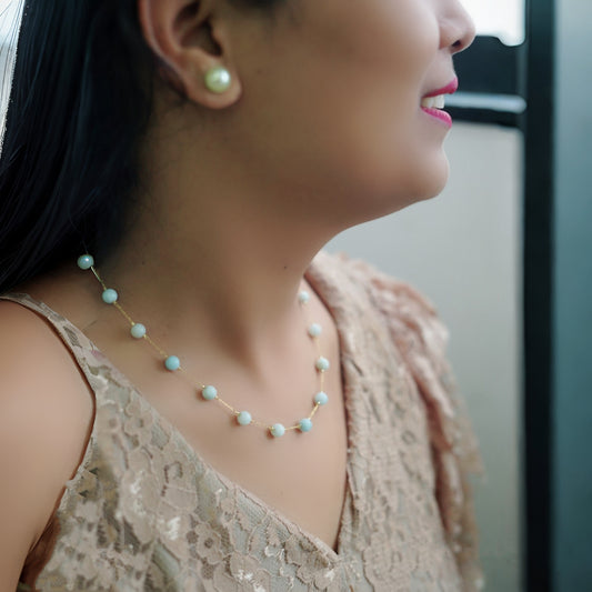 Sky Blue Beads Necklace