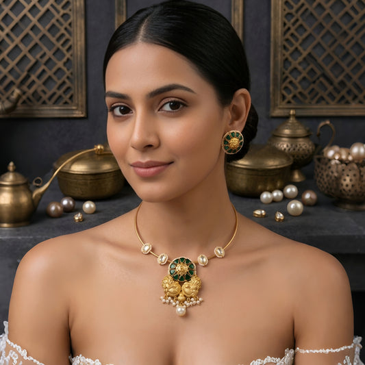 Kundan Polki Hasli Necklace set