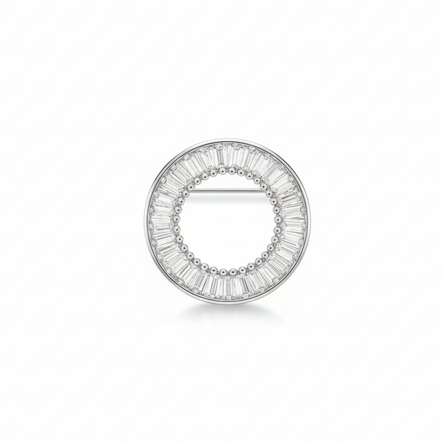 Circle Shaped Baguette Brooch