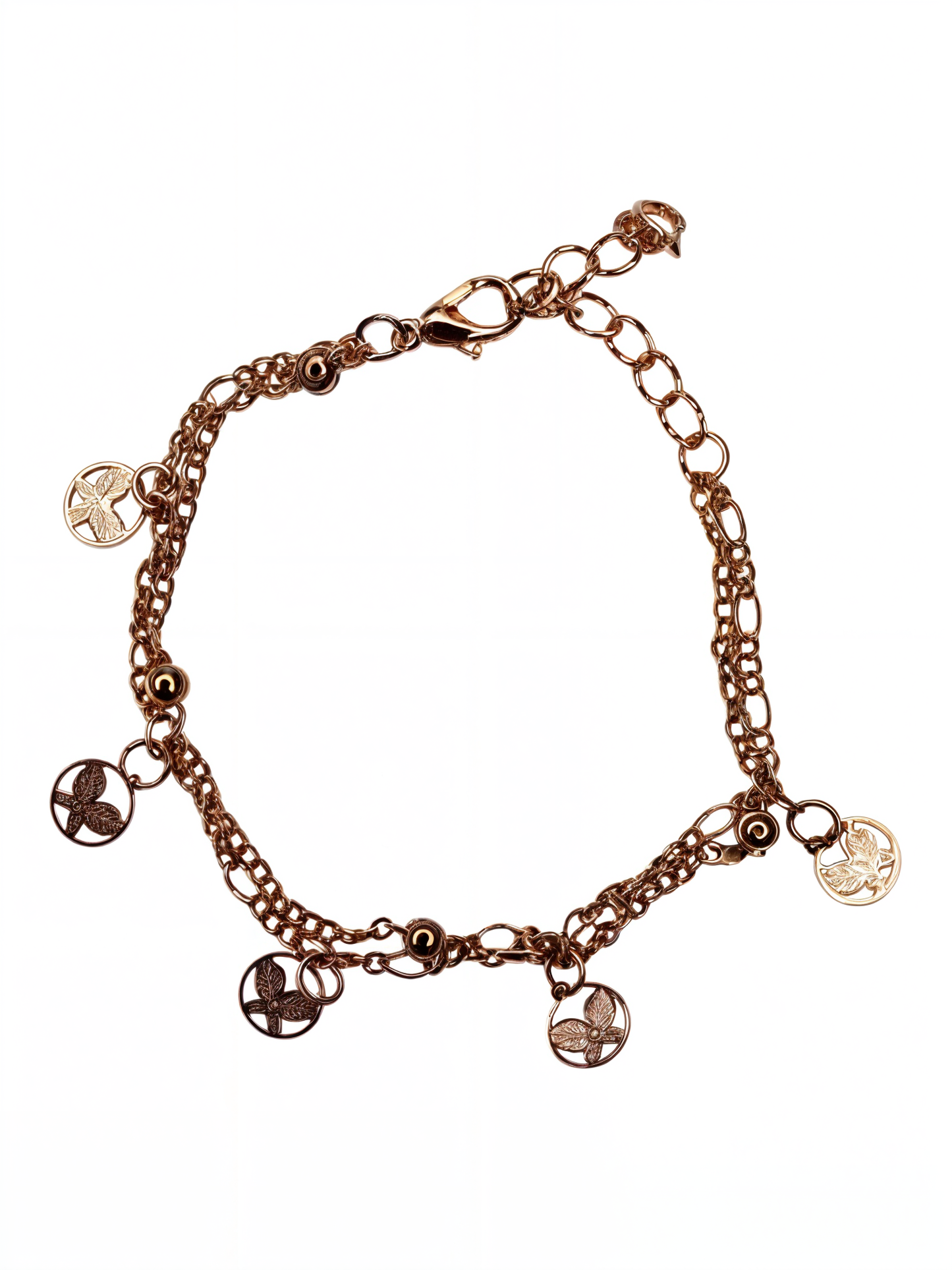Stylish Double Layered Adjustable Bracelet with Butterfly Charms