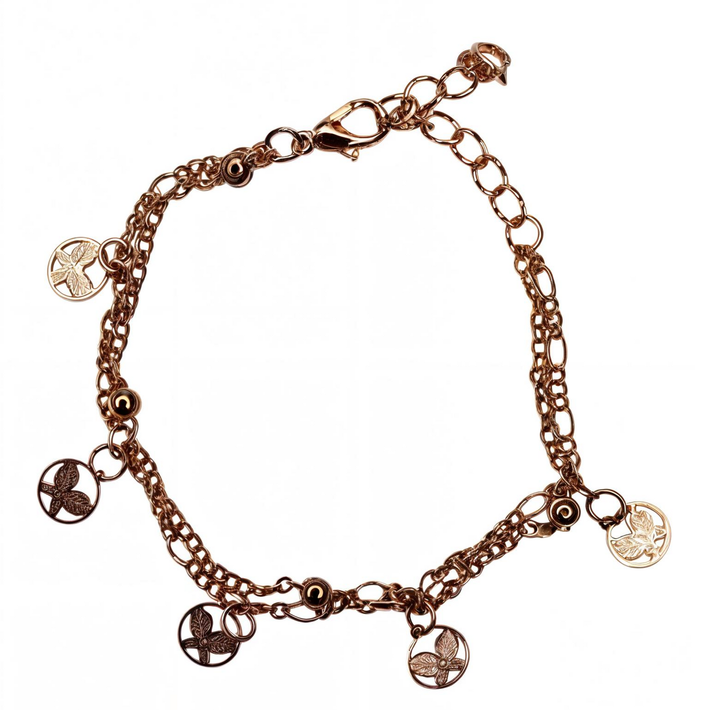 Stylish Double Layered Adjustable Bracelet with Butterfly Charms