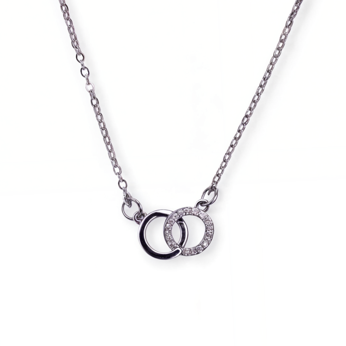 Entangled Circle Chain Pendant with CZ