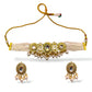 Beautiful Kundan Choker Necklace Set with White Pearls