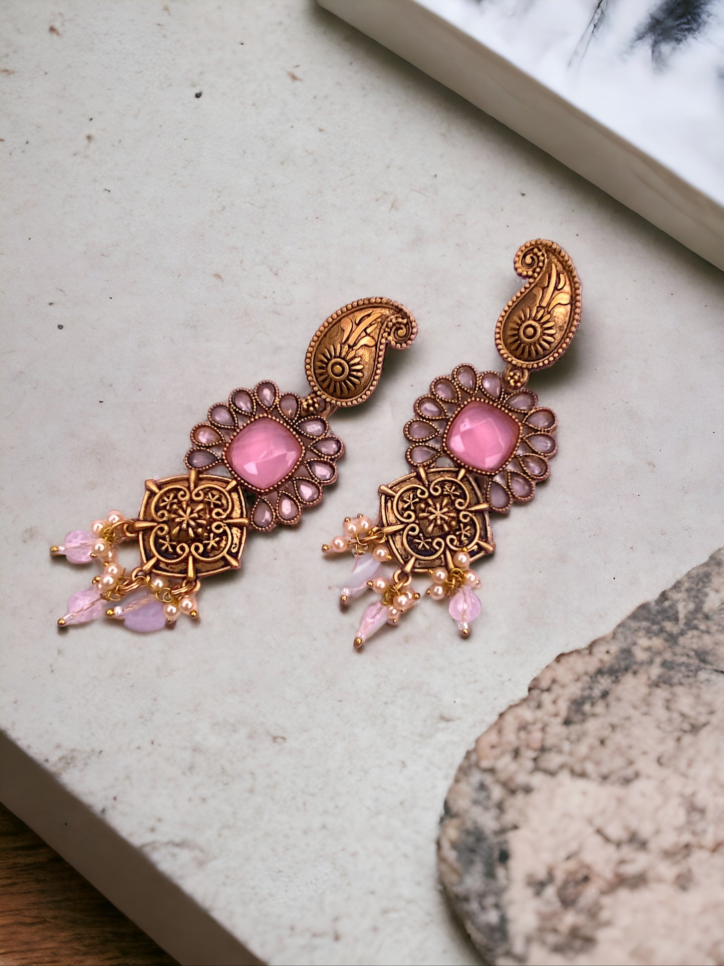 Gold-Toned Traditional Earrings