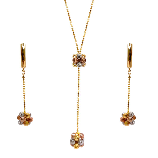 Unique Pendant Set with Golden Look Ball