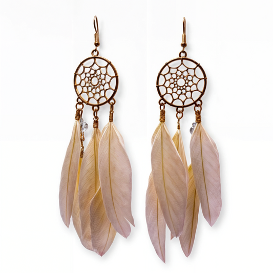 Golden Plated Feather Danglers