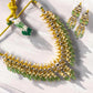 Beautiful Kundan Necklace Set with Light Green Beads Drops