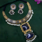 Oxidised Two Tone Hasli Necklace Set with Jhumkis