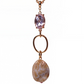 Golden Plated Crystal Stone Long Chain Pendant with Pebble Stone