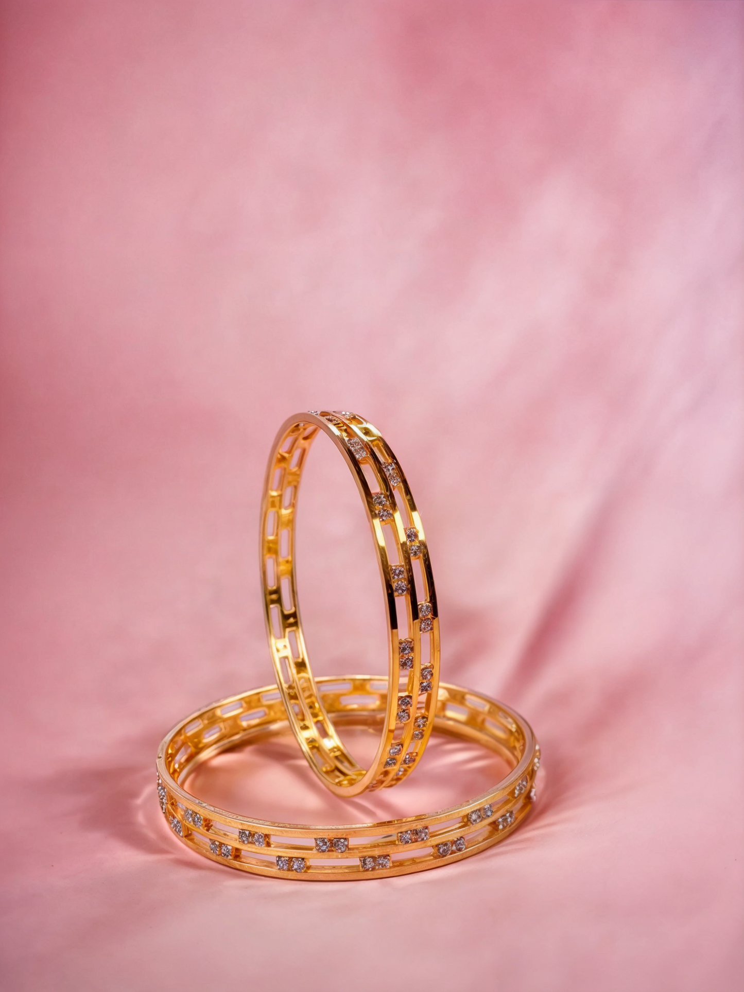 Gold Plated CZ Studded Bangles