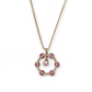 Radiant Chain Pendant with Baby Pink Stones and Pearl Drop