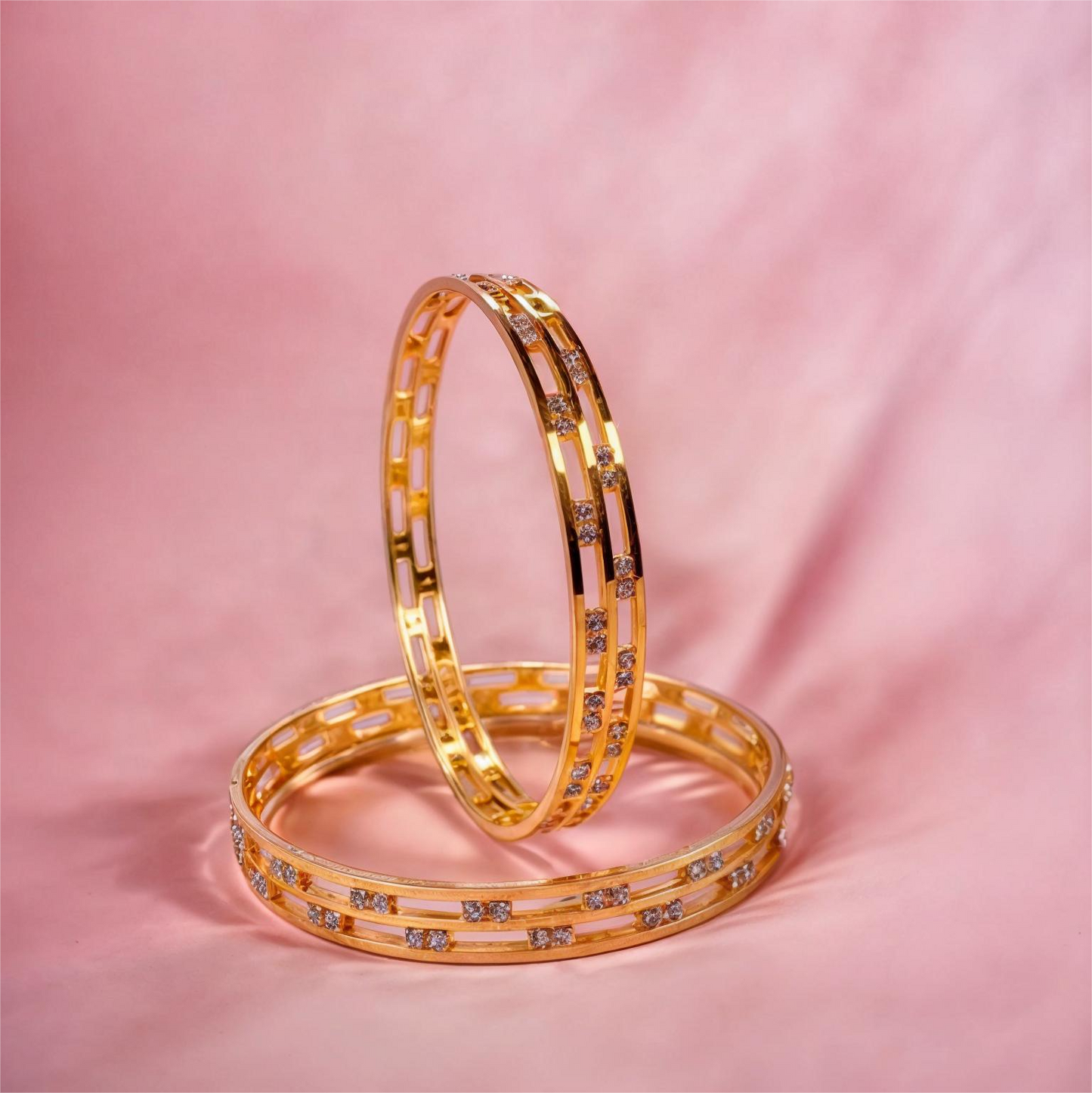 Gold Plated CZ Studded Bangles