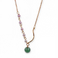 Green Jade Chain Pendant with Beaded Pearls