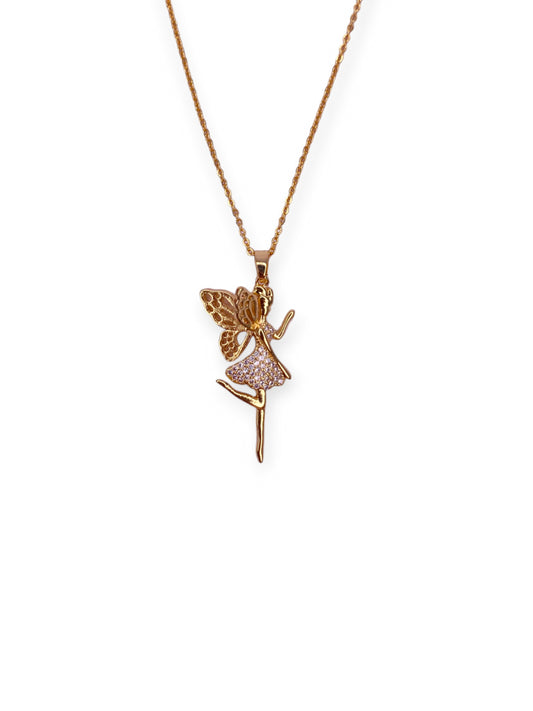 Beautiful Golden Fairy Chain Pendant with CZ