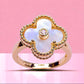 Gold plated clover mother of pearl Ring For luxury-women