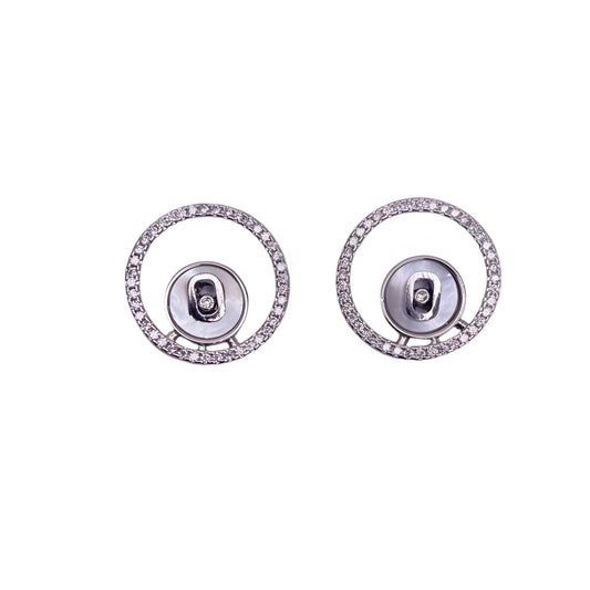 Design Silver Plated Decorated WitH Stone Earring