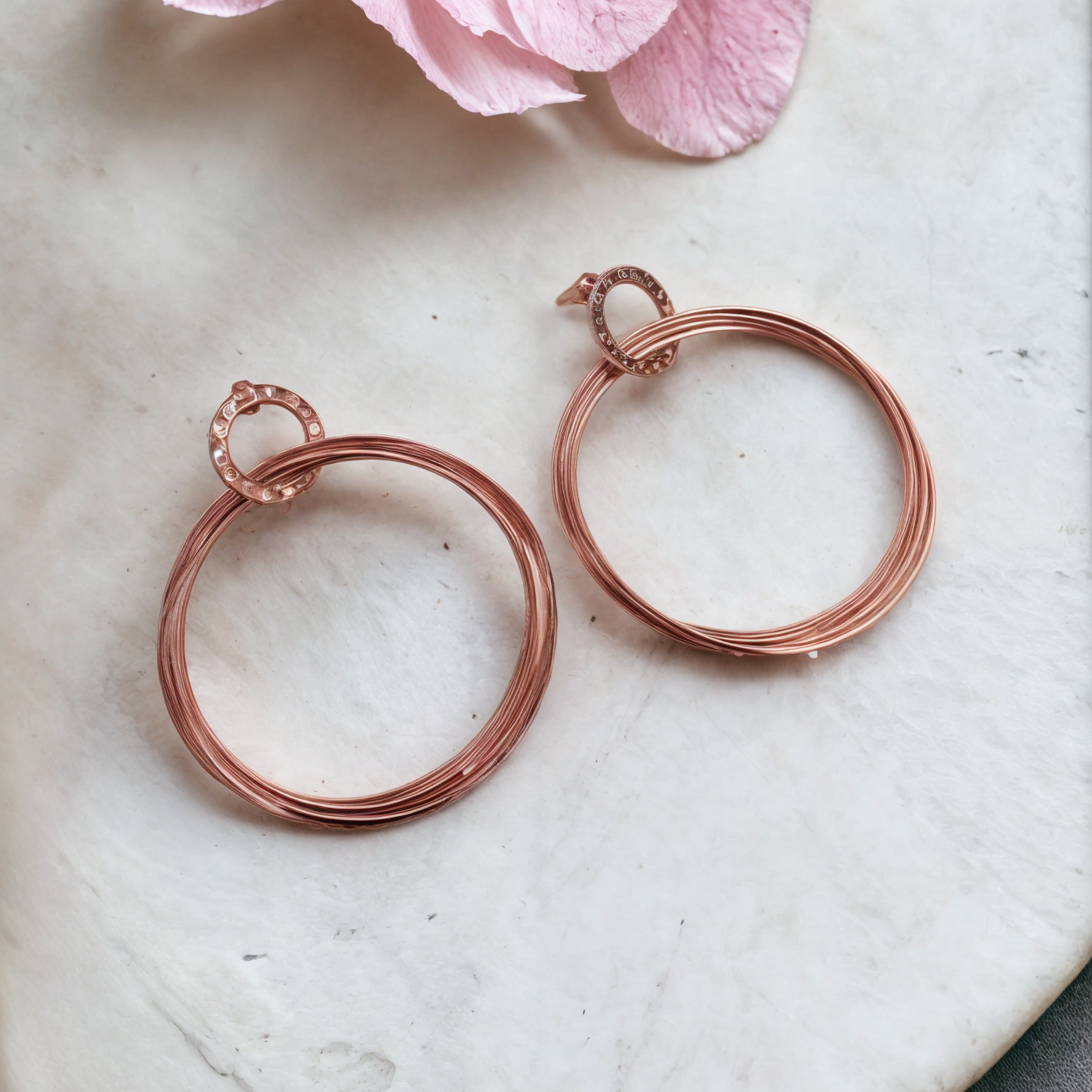 Gold Plated Thin Wire Hoops Earrings