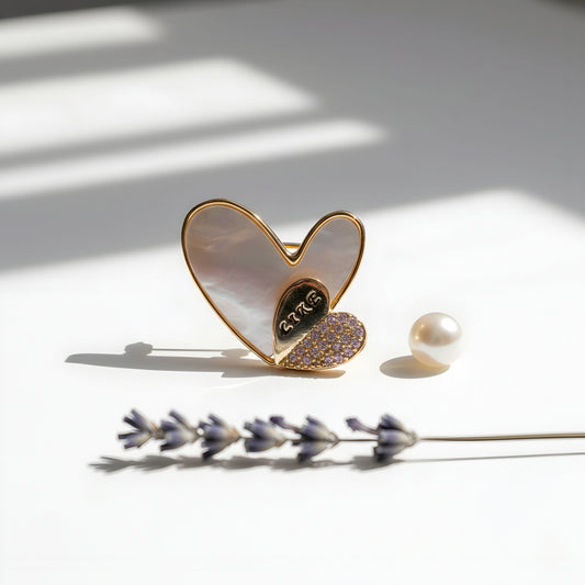 Heartfelt Radiance Gold Heart Brooch