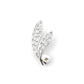 Elegant Baguette Crystal Leaf Brooch Pin with Pearl Accent