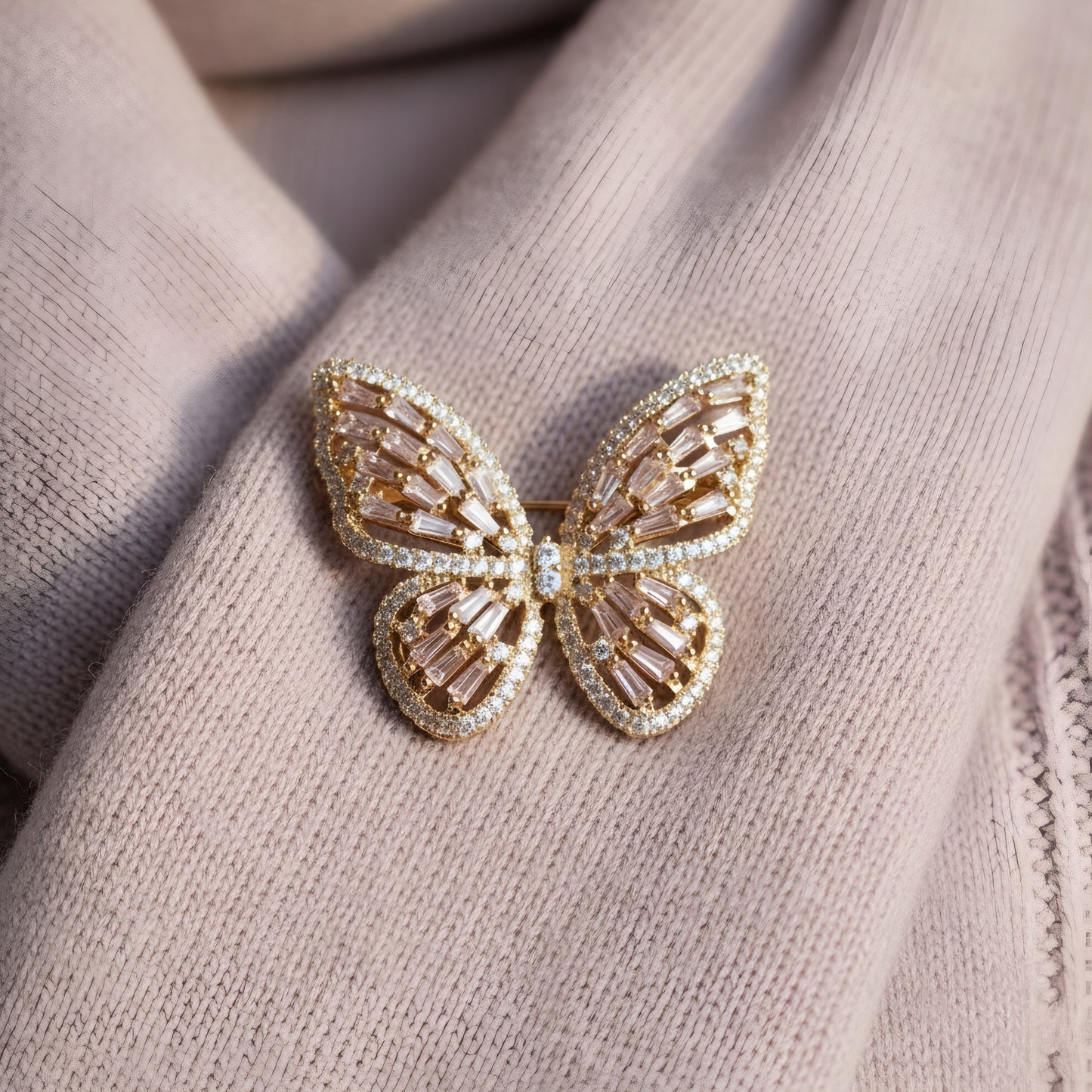 Gilded Wings Charm Butterfly Brooch
