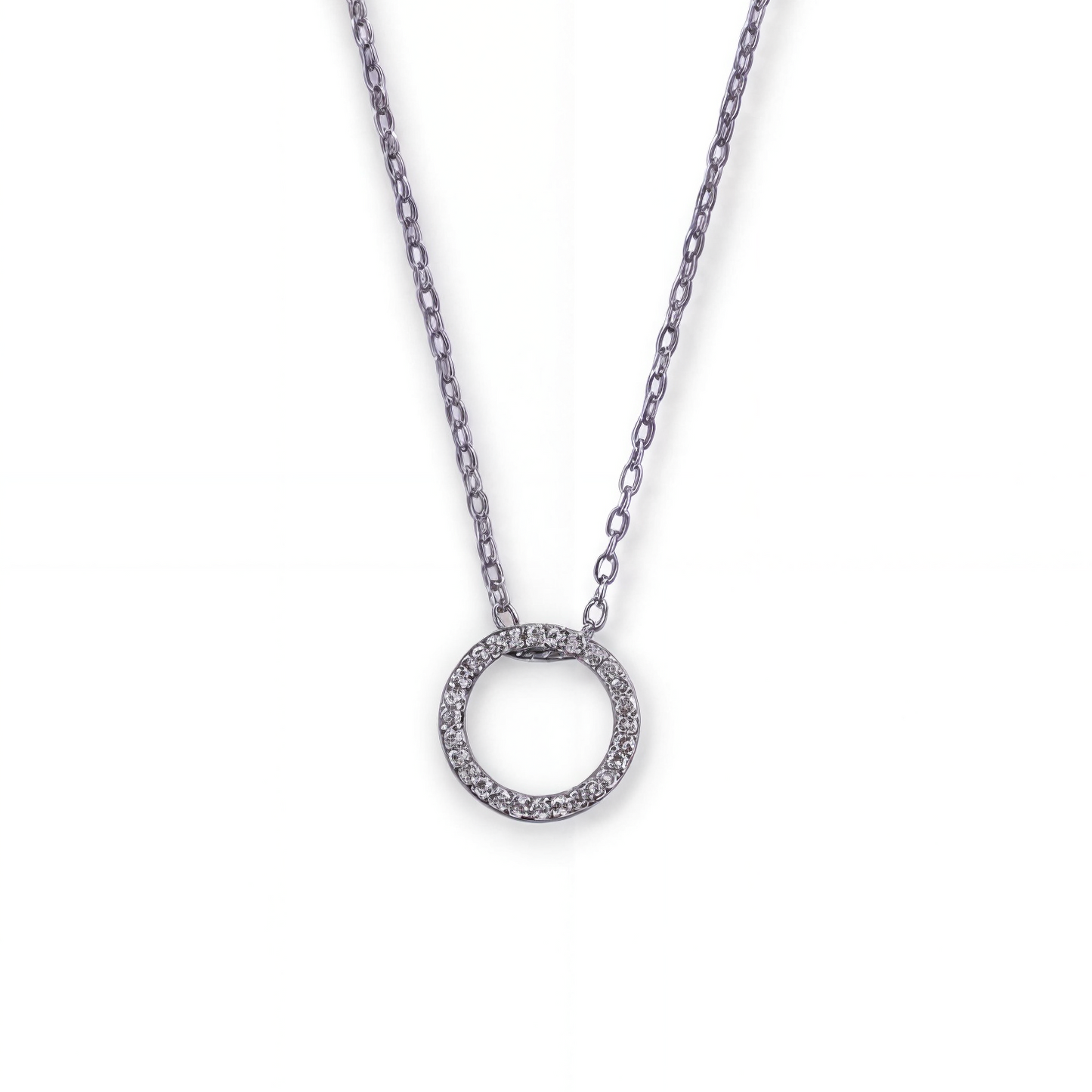 Dainty Silver-Plated Hollow Round Pendant