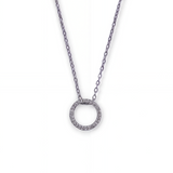 Dainty Silver-Plated Hollow Round Pendant