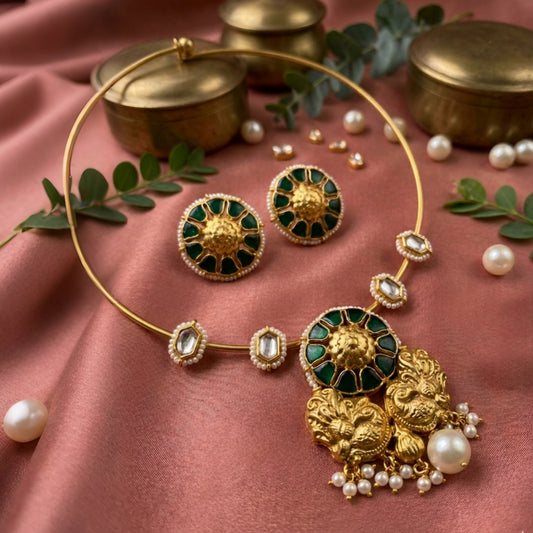 Kundan Polki Hasli Necklace set