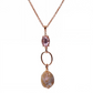 Golden Plated Crystal Stone Long Chain Pendant with Pebble Stone