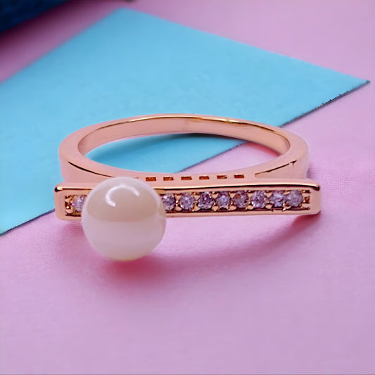 White Mother Artificial Pearl Ladies Ring