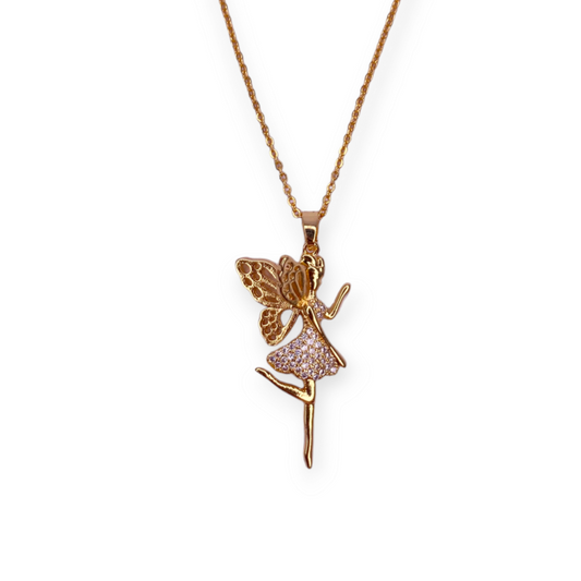 Beautiful Golden Fairy Chain Pendant with CZ