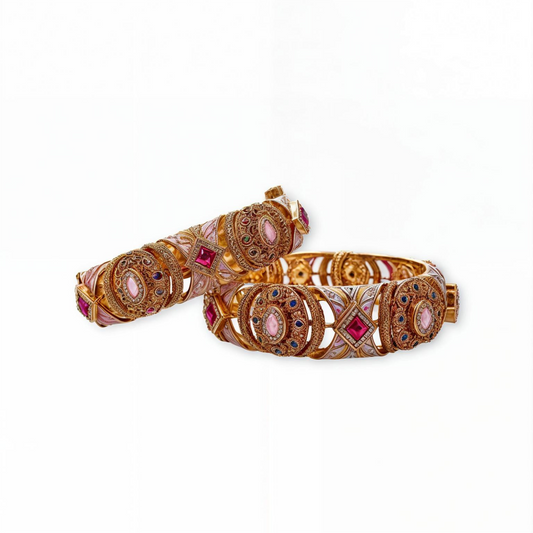 Antique Meenakari Bangles with Stones