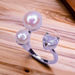 White Gold plated Pearl Stone Ring