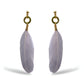 Beautiful Grey Feathers Danglers with Hanging Black Beads