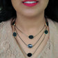 Multi Layer Black Faux Onyx Stone Necklace