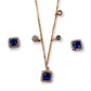 Blue Stone Pendant Set with Hanging Stone Charms