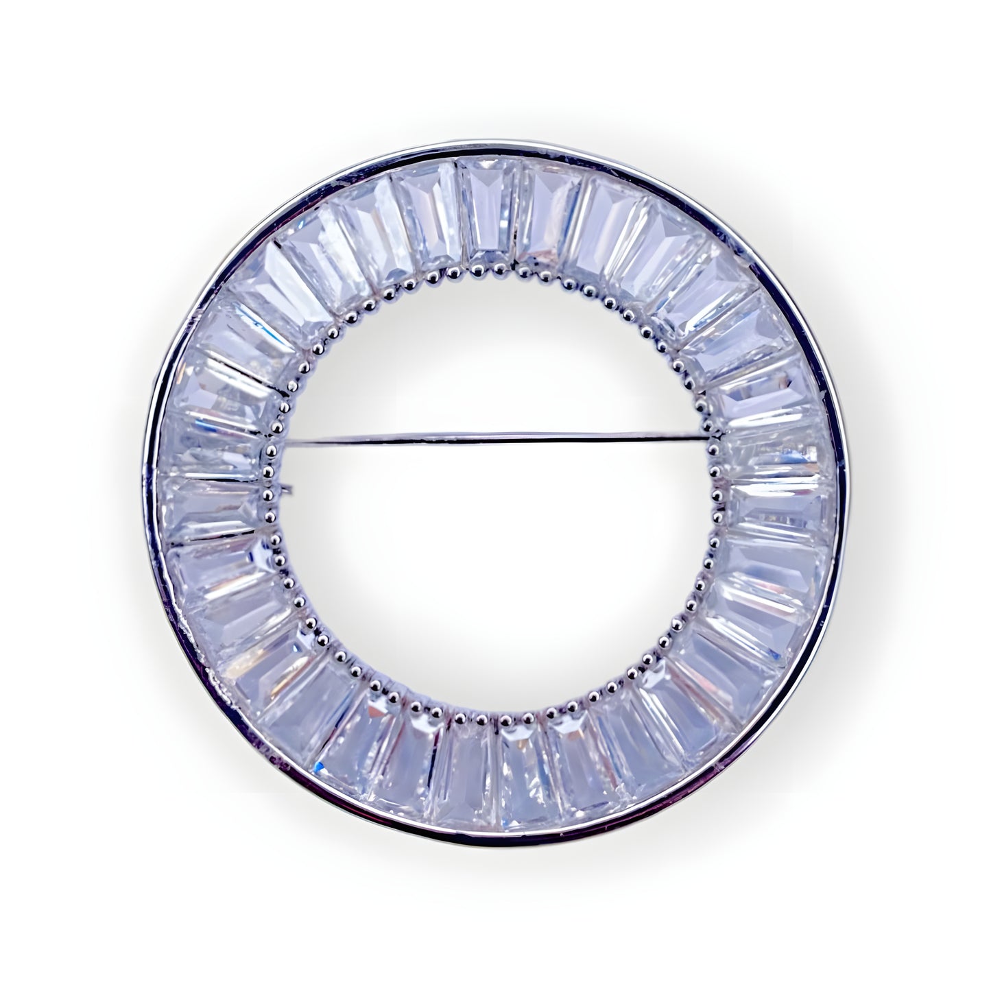 Circle Shaped Baguette Brooch