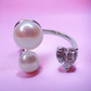 White Gold plated Pearl Stone Ring