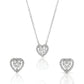 Beautiful Heart Cut Single AD Solitaire Chain Pendant Set with Studs